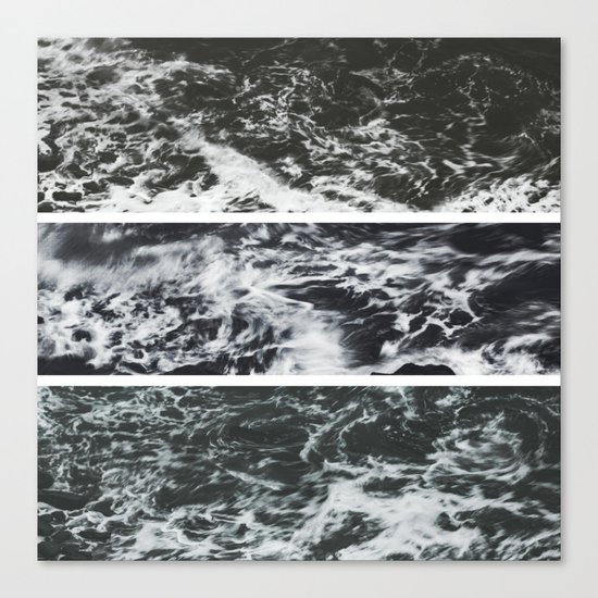 Saltwater Trytych Var II - blacks Canvas Print