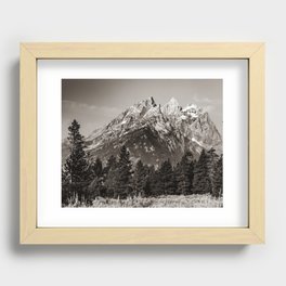 Perfect Peaks Of Grand Teton Mountain Range - Classic Sepia Recessed Framed Print