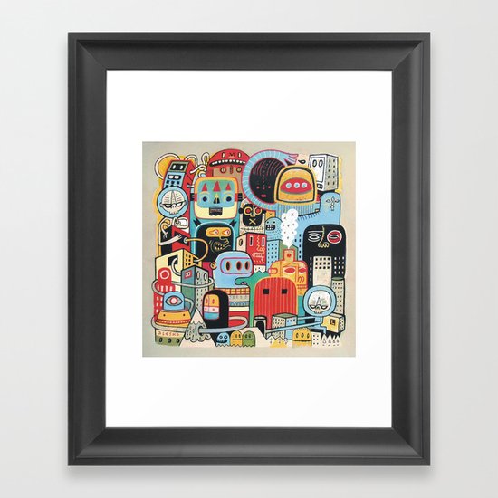 Two monkeys in town Framed Art Print