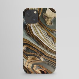 White Gold Agate Abstract iPhone Case