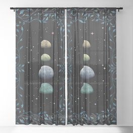 Moons of Jupiter Sheer Curtain