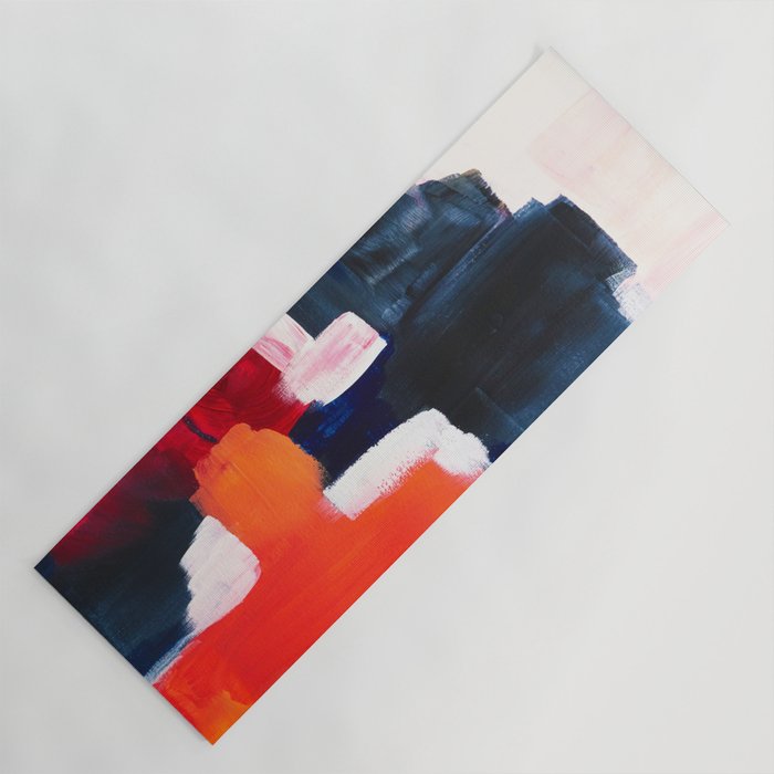Abstract Painting Navy Pink Coral Yoga Mat By Myartspacepr Society6