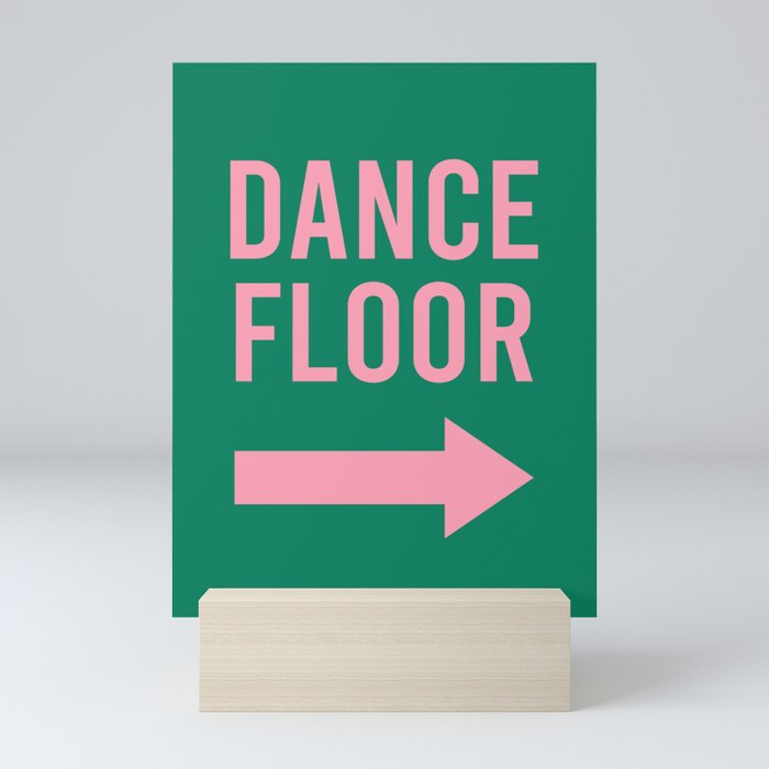 Dance Floor Right Arrow (Green Pink) Mini Art Print