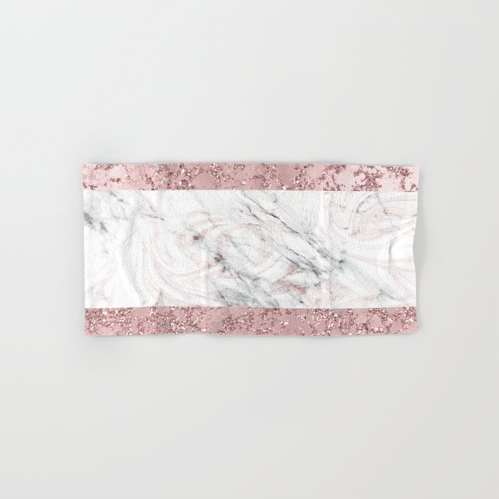 Rose Gold Marble Crackle Mix Hand & Bath Towel