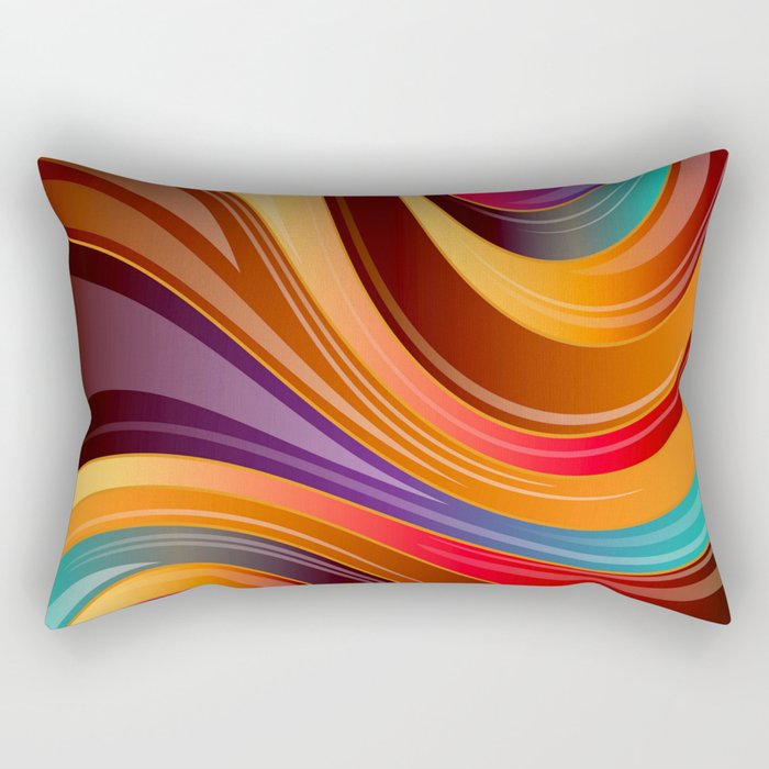 Abstract Colorful Swirls Rectangular Pillow