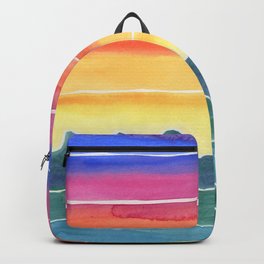 Mountains of Waves Watercolor Painting Backpack