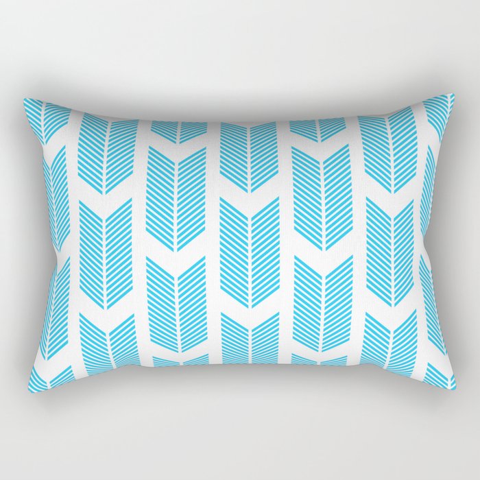 Simple Aqua and white arrow chevron - for your summer Rectangular Pillow