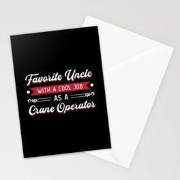 Crane Operator Favorite Uncle Construction Site Stationery Card