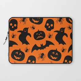 Halloween Spooky Trick-Or-Treat Orange & Black Laptop Sleeve