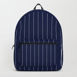 Navy Blue Pinstripes Lines Stripes Minimalist Stripe Line Drawing Backpack