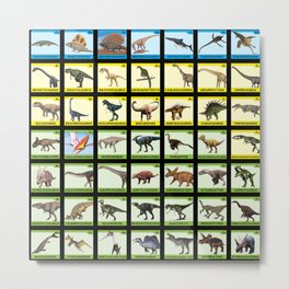65 MCMLXV Prehistoric Periodic Table of Dinosaurs Pattern Metal Print | Spinosaurus, Cretaceous, Ankylosaurus, Stegasaurus, Prehistoric, Raptor, Dino, Curated, Tyrannosaurusrex, Trex 
