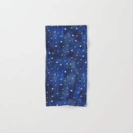 Midnight Stars Night Watercolor Painting by Robayre Hand & Bath Towel