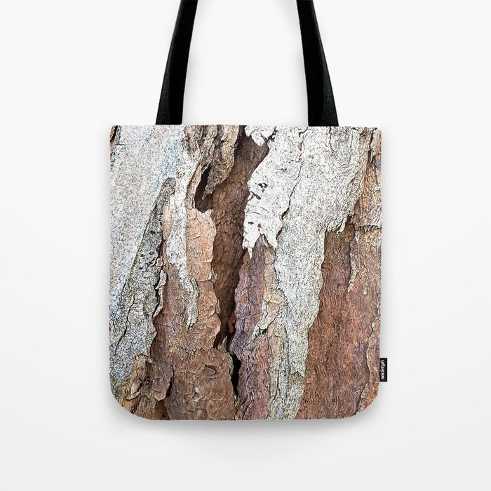 Eucalyptus Tree Bark and Wood Abstract Natural Texture 64 Tote Bag