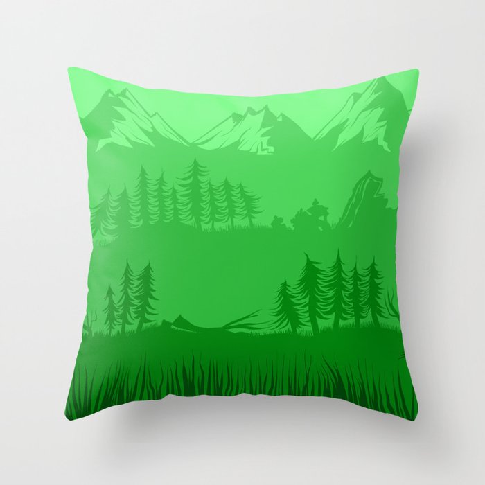 Shades of Nature - Green Throw Pillow