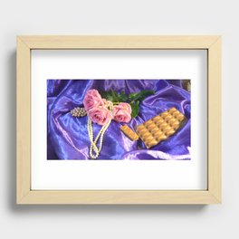 Pink Roses and Milk Chocolate Recessed Framed Print