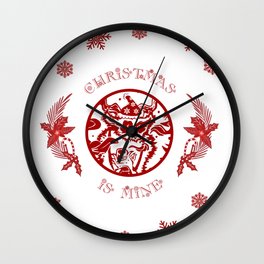 Christmasis mine Wall Clock | Drawing, Gingerbread, Lino, Colored Pencil, Winter, Christmas, Art, Snow, Grinch, Curated 