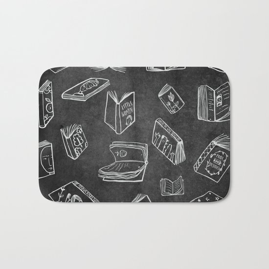 Classic Books - Pattern (Black) Bath Mat