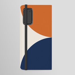 Abstraction Shapes 116 in Navy Blue Orange (Moon Phase Abstract)  Android Wallet Case