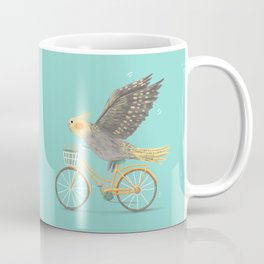 Cockatiel on a Bicycle Coffee Mug