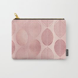 Rose Gold Leaf Pattern Carry-All Pouch