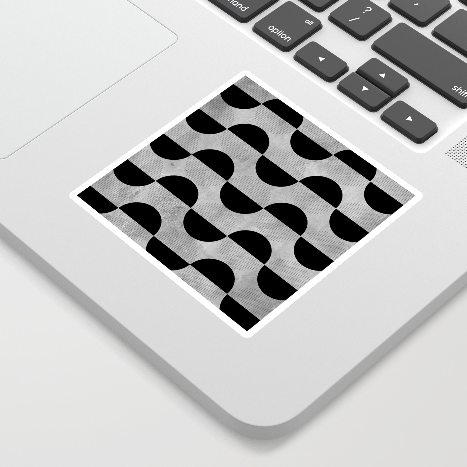 Black Abstract 60s Circles On Concrete Mix Match With