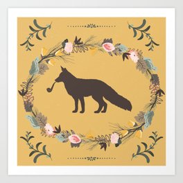 Fox With Pipe Art Print