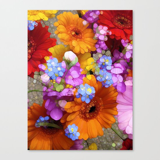 Rainbow Flower Abstract Canvas Print