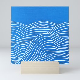 French Blue Ocean Waves Mini Art Print