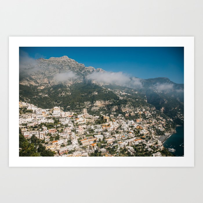 View of the Houses on the Amalfi Coast on a Clear Day Art Print