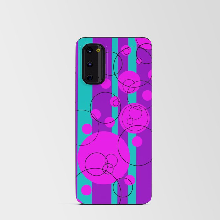 Turquoise and Violet Retro Android Card Case