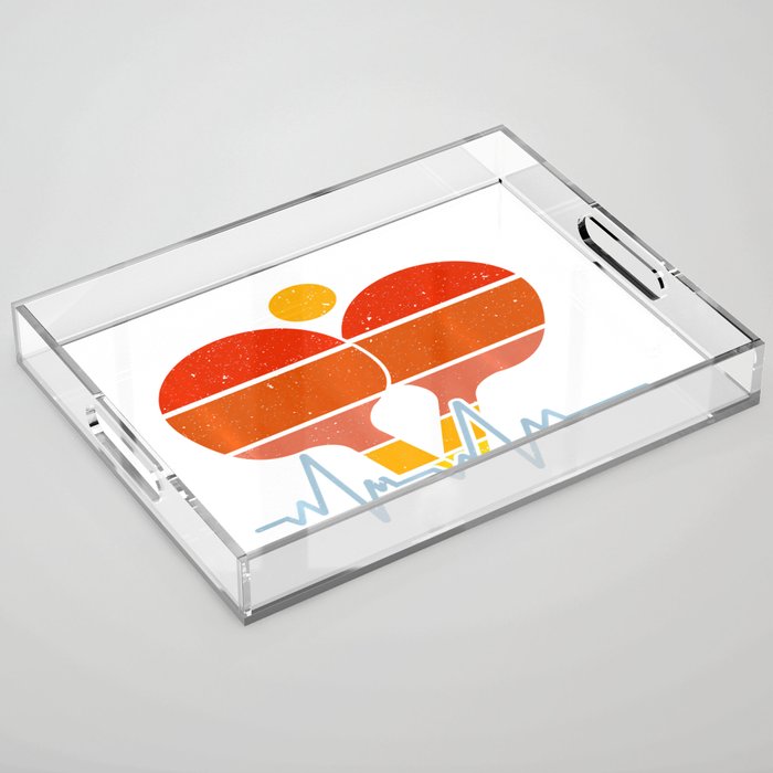 Table Tennis Ping Pong Heartbeat Acrylic Tray