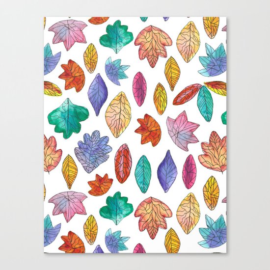 Watercolor Leafs Canvas Print