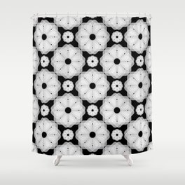 Black and White Abstract Flowers Shower Curtain