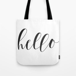 Hello (Black) Tote Bag