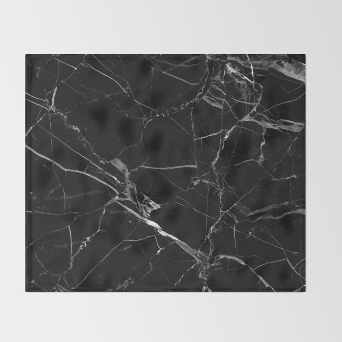 Numbered edition throw blanket, designed by mitype, comes with a numbered and signed certificate of authenticity. black marble throw blanket by coconutsandshrimps