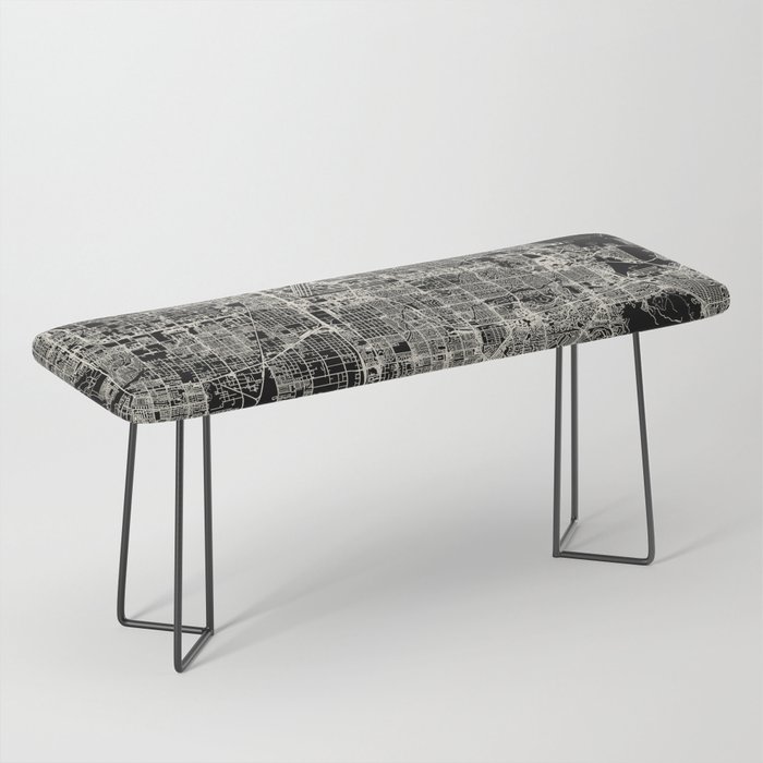 USA, PARADISE CITY - Black and White Map Bench