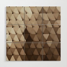 Triangles Coffee Brown Neutrals Wood Wall Art