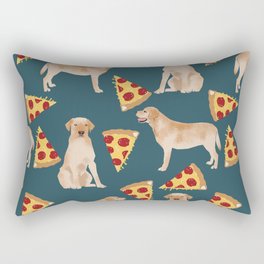 Yellow Labrador pizza cheesy slice of pizza food trendy pet gifts for yellow lab owners dog breed Rectangular Pillow