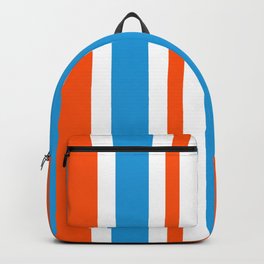 Retro Modern Vertical Stripe Pattern Orange Blue White Backpack