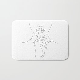 simple minimal line girl shh Bath Mat