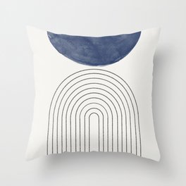 Blue Half Moon Arch Throw Pillow