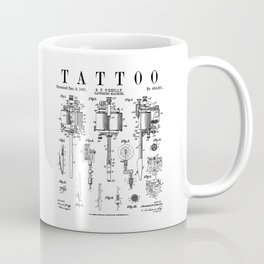 Tattoo Artist Vintage Patent Tattooing Machine Drawing Print Mug