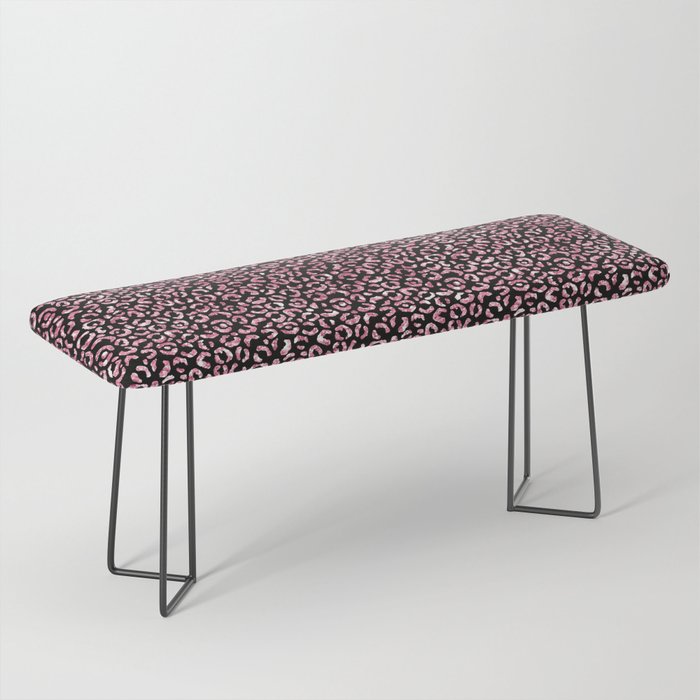 Girly Pink Leopard Pattern Bench