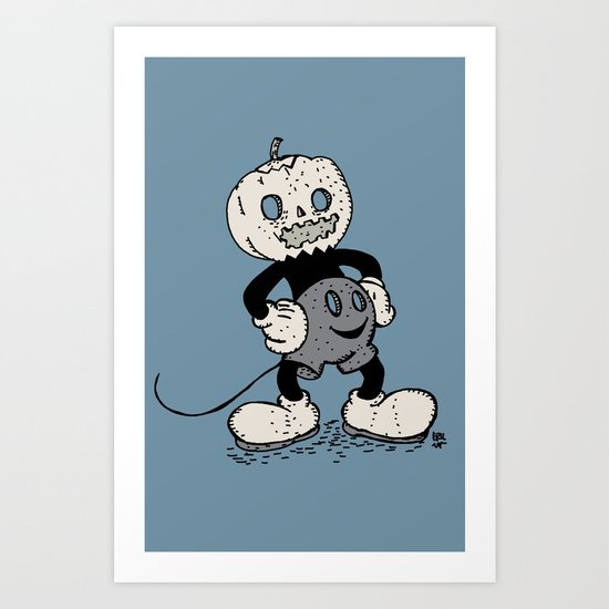 Mickey Pumpkin (desaturated) Art Print