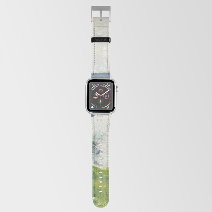 Claude Monet The Promenade with the Railroad Bridge, Argenteuil  famous painting Apple Watch Band