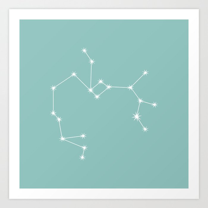 SAGITTARIUS Turquoise Green – Zodiac Astrology Star Constellation Art Print