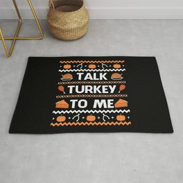 Talk Turkey To Me Funny Thanksgiving Area & Throw Rug