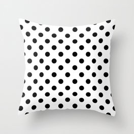 Polka Dots (Black & White Pattern) Throw Pillow