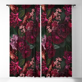 Vintage & Shabby Chic - Night Botanical Flower Roses Garden Blackout Curtain
