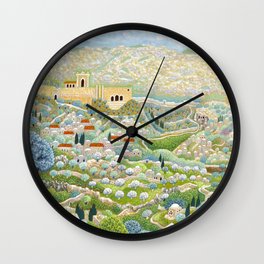 BNC#2008-048 Jerusalem Temple Mount.  Wall Clock | Jewishart, Acrylic, Hebron, Baruchnachshon, Jerusalem, Painting, Israel 
